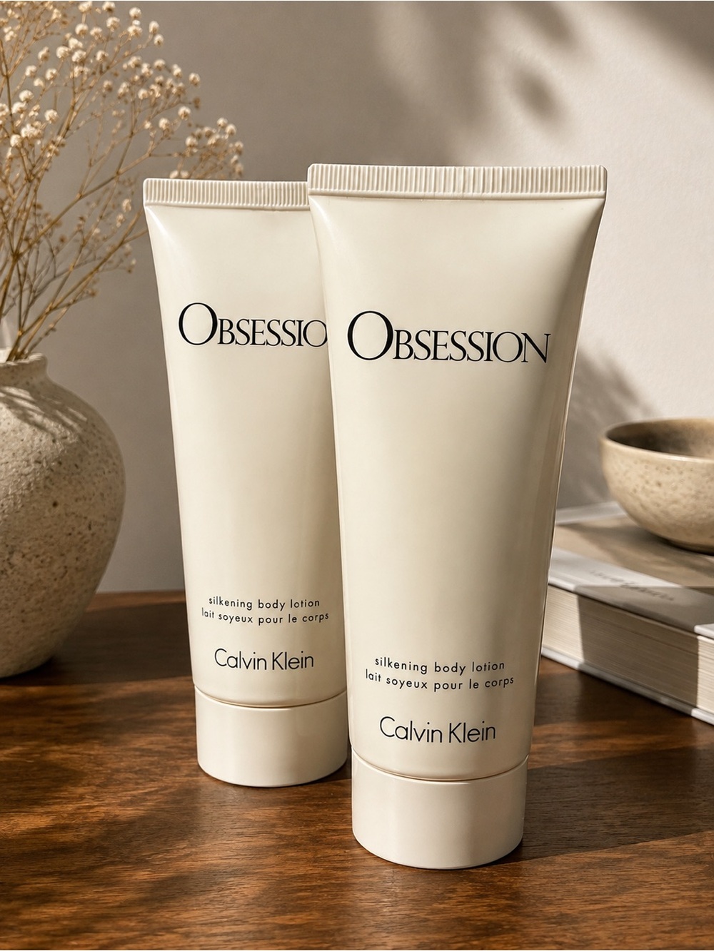 Calvin Klein Obsession Silkening Body Lotion Set 100mL x2 Vintage